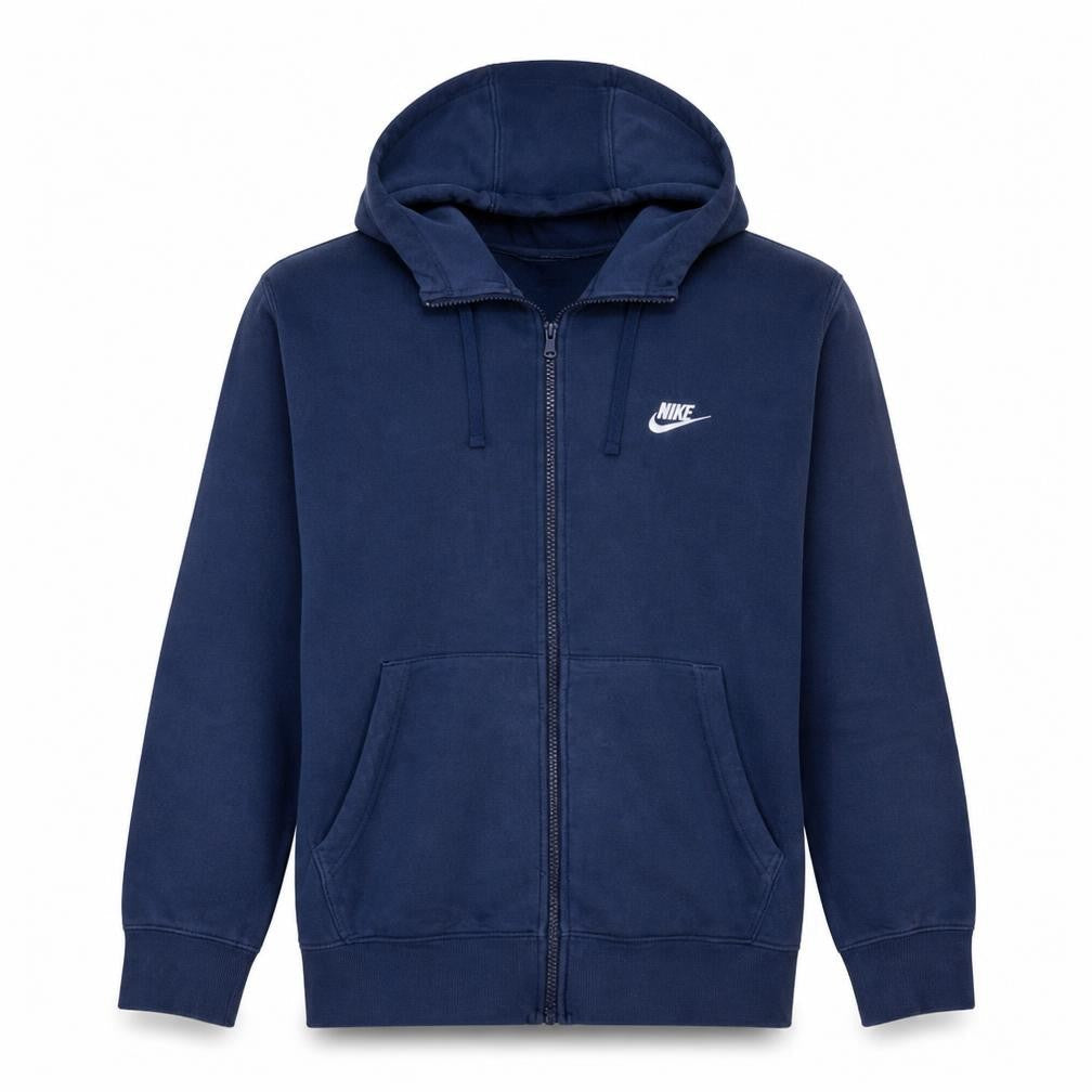 Nike Men's Blue Full Zip Hoodie L Fleece Regular Fit