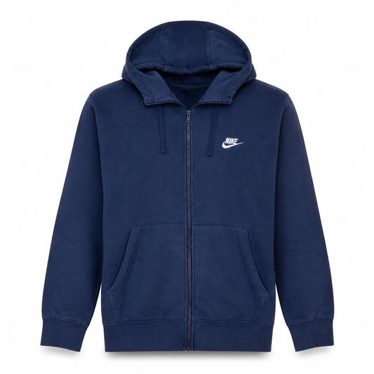 Nike Men's Blue Full Zip Hoodie L Fleece Regular Fit