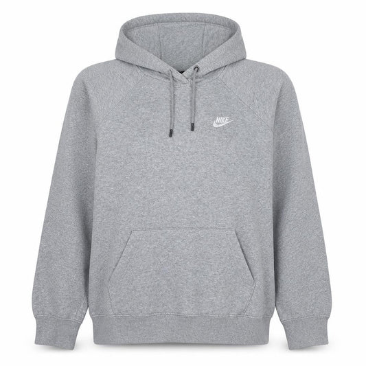 Nike Women Grey Pullover Hoodie Large Cotton Blend Sportswear