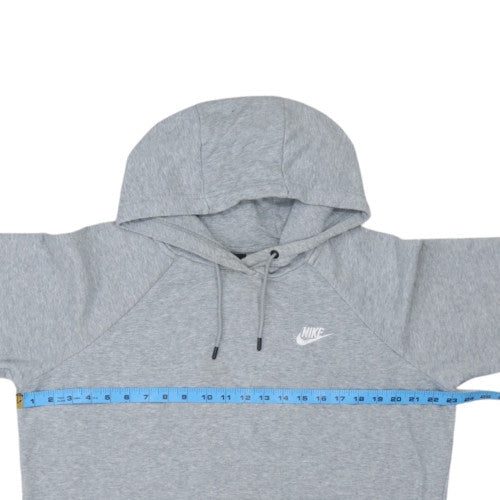 Nike Women Grey Pullover Hoodie Large Cotton Blend Sportswear
