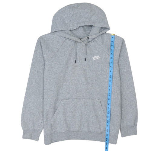 Nike Women Grey Pullover Hoodie Large Cotton Blend Sportswear