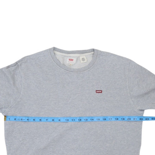Levi's Women Grey Crew Neck Pullover Sweatshirt M Casual Cotton