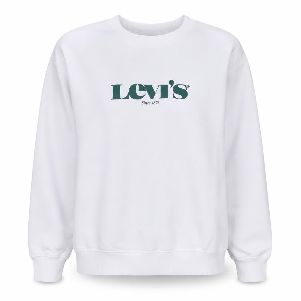 Levi's Womens White Crew Neck Pullover Sweatshirt Size M