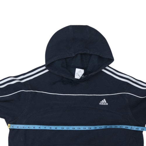 Adidas Men's Black XL Pullover Hoodie with Logo Stripes