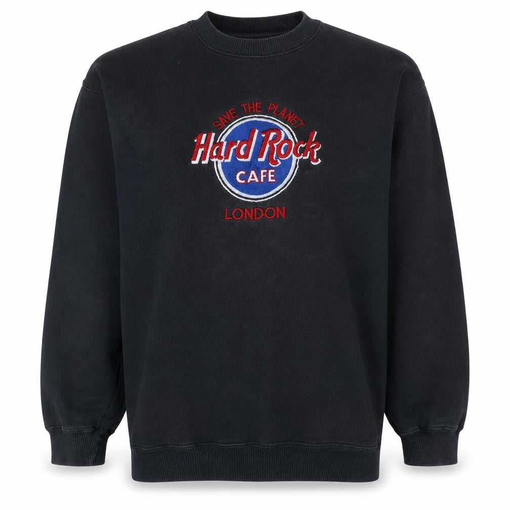 Hard Rock Cafe London Black Men's XL Pullover Sweatshirt Vintage