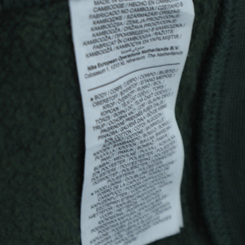 Nike Women Dark Green Pullover Hoodie M Cotton Blend Logo Design