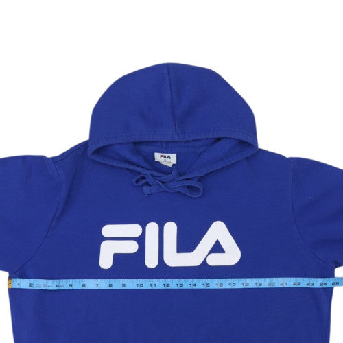 FILA Men's Blue XL Pullover Hoodie with Logo and Kangaroo Pocket