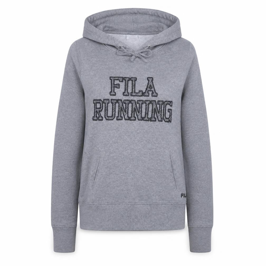 Fila Womens Grey XS Pullover Hoodie Sweatshirt Running Style