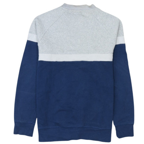 Adidas Men's Grey & Blue Crew Neck Pullover Sweatshirt M Classic Style