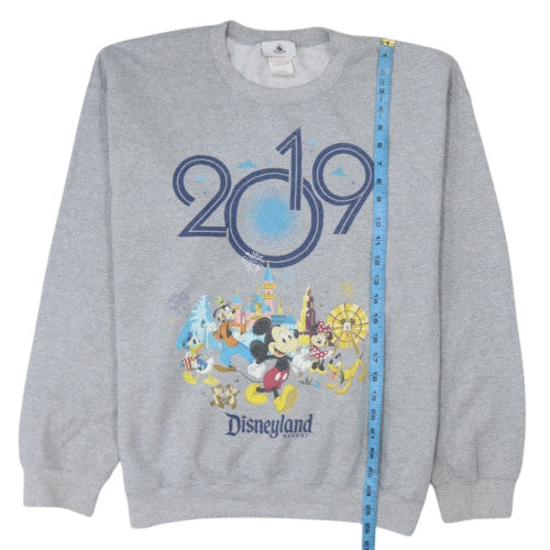 Disney Parks Grey Disneyland 2019 Sweatshirt Women L Pullover Crew Neck