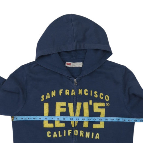 Levi's Mens Blue Full Zip Hoodie L Classic Logo Fleece