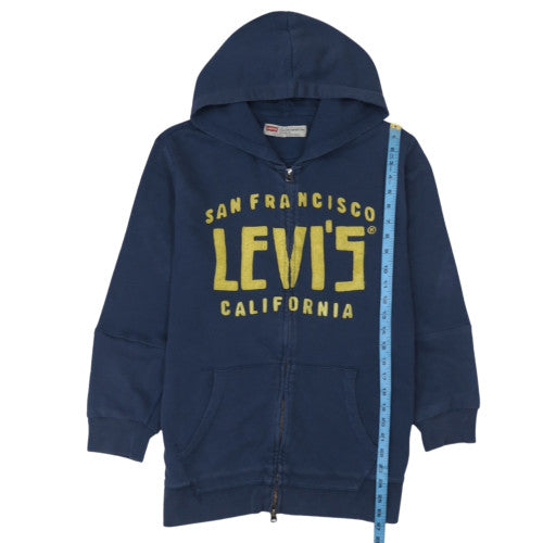Levi's Mens Blue Full Zip Hoodie L Classic Logo Fleece