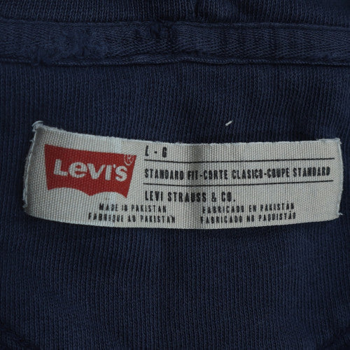 Levi's Mens Blue Full Zip Hoodie L Classic Logo Fleece