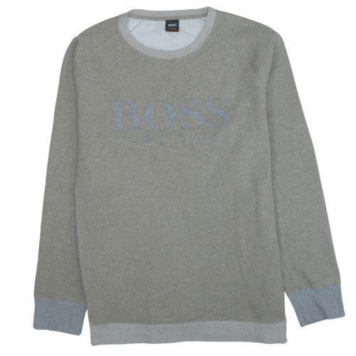 Hugo Boss Men's Grey 3XL Logo Pullover Sweatshirt