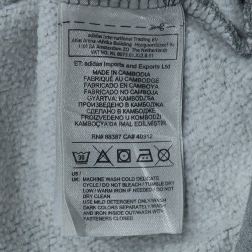adidas Men's Grey Crew Neck Pullover Sweatshirt L Sports Style