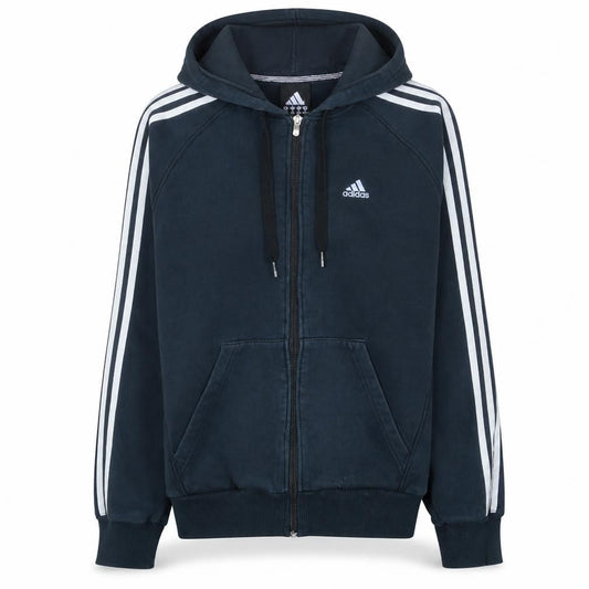 Adidas Men's Blue Full Zip Hoodie Size S Sports Fleece Essentials
