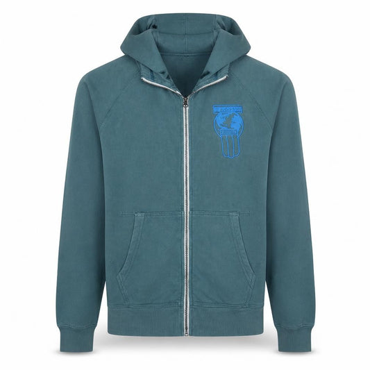Nike Men's Green Full Zip Hoodie L Sports Graphic Cotton