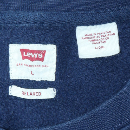 Levi's Women's Navy Blue Relaxed Logo Sweatshirt Size L