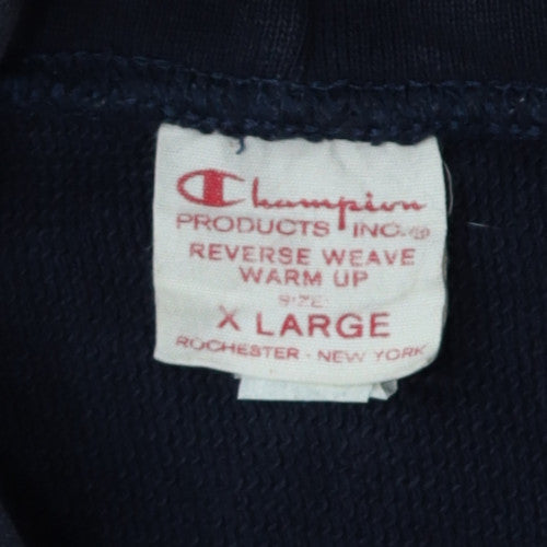 Champion Men's Blue Full Zip Hoodie XL Reverse Weave Cotton