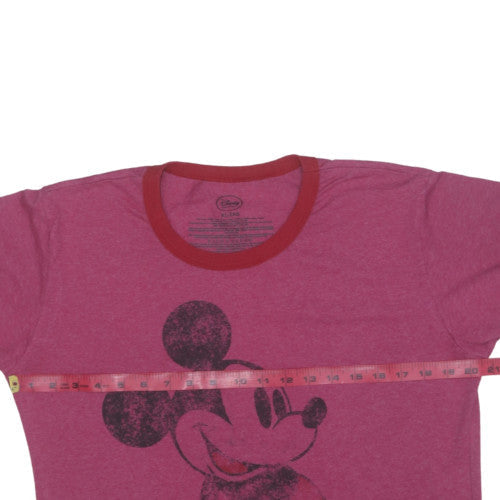 Disney Women’s Pink Mickey Mouse Ringer T-Shirt XL