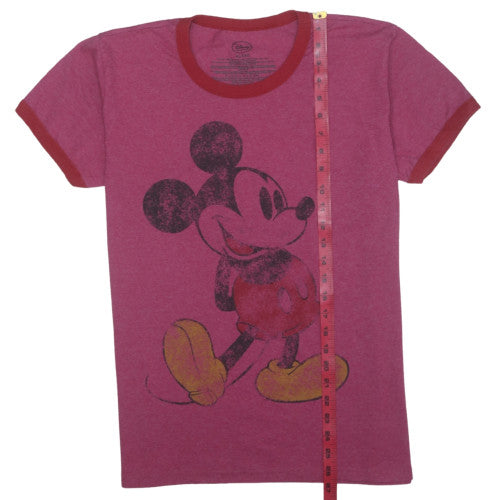 Disney Women’s Pink Mickey Mouse Ringer T-Shirt XL