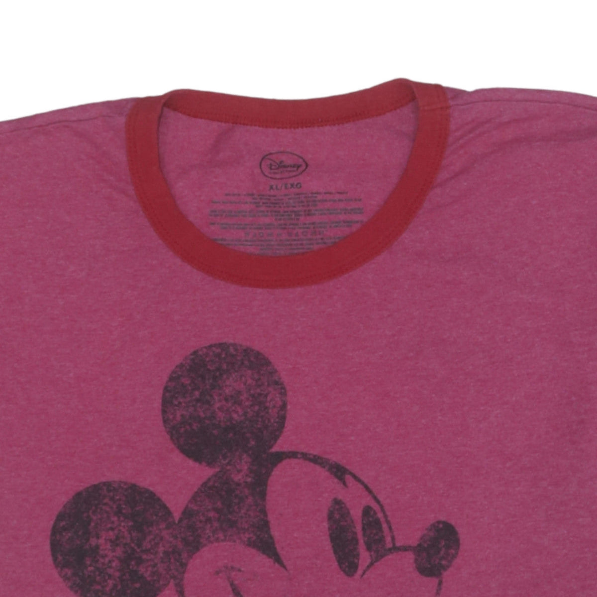 Disney Women’s Pink Mickey Mouse Ringer T-Shirt XL