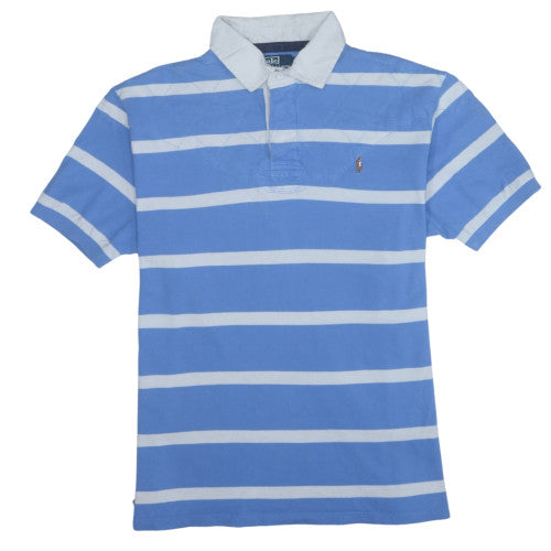 Ralph Lauren Men's Blue Striped Cotton Polo Shirt XL Classic Fit