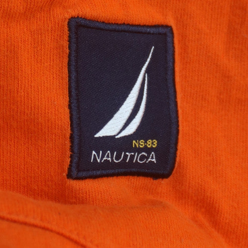 Nautica Men's Orange XL Crew Neck Cotton Nautical Logo T-Shirt