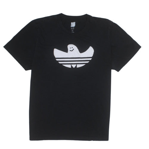 adidas Mens Black 2XL Funny Logo Crew Neck Short Sleeve T-Shirt