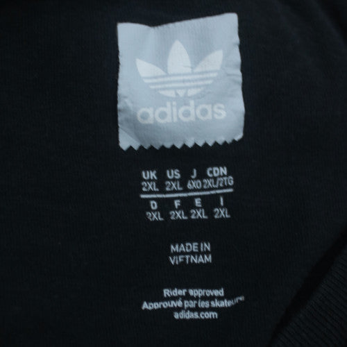 adidas Mens Black 2XL Funny Logo Crew Neck Short Sleeve T-Shirt