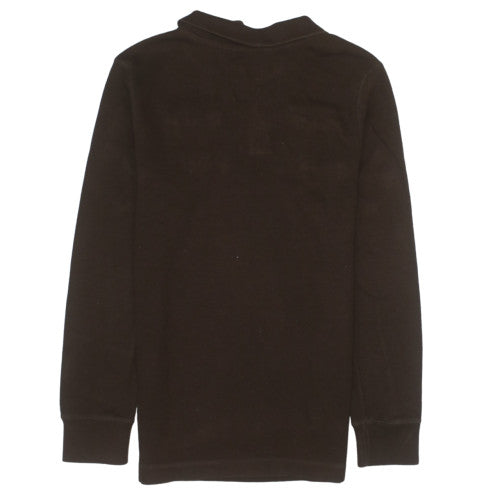 Nautica Boys Brown Cotton Blend Henley Jumper XL 18/20 Long Sleeve