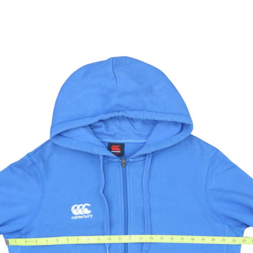 Canterbury Men's Blue Full Zip Hoodie Size M Fleece Rugby Style