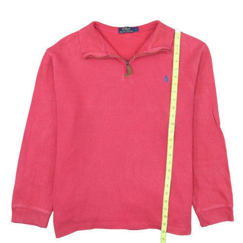 Ralph Lauren Men's Pink Cotton 1/4 Zip Sweatshirt Size L Classic Fit