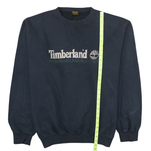 Timberland Womens Navy Blue XL Pullover Sweatshirt Logo Cotton Blend