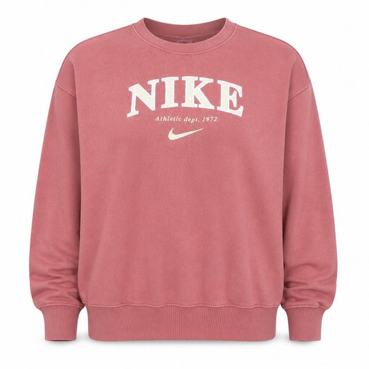 Nike Womens Pink Crew Neck Pullover Sweatshirt L Logo Print