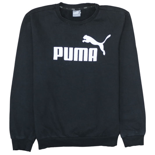 Puma Men’s Black Crew Neck Pullover Sweatshirt M Logo Sports