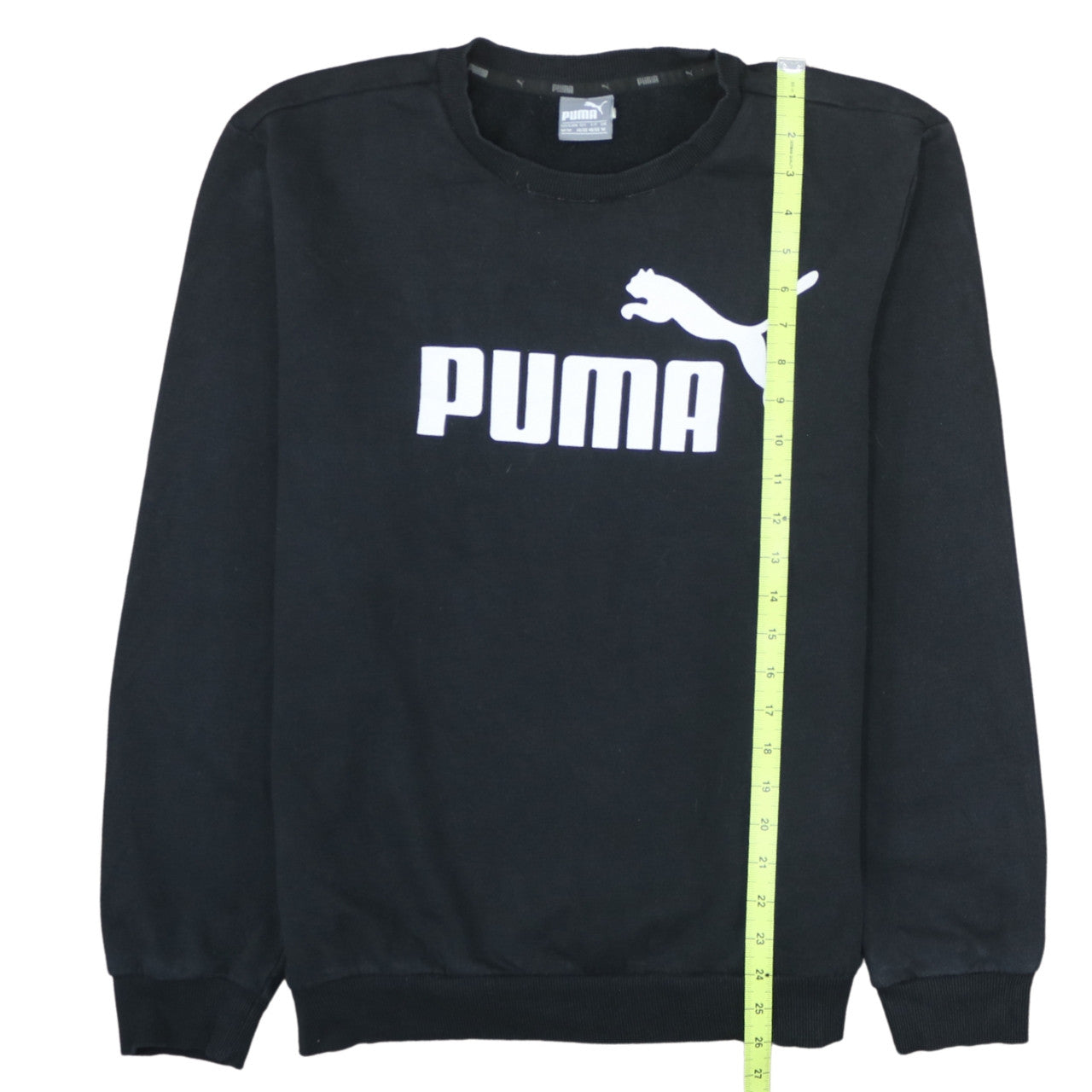 Puma Men’s Black Crew Neck Pullover Sweatshirt M Logo Sports