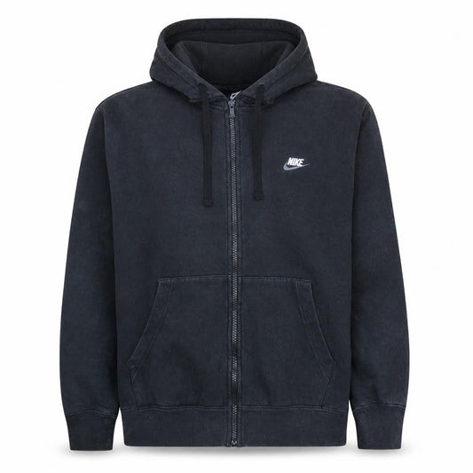 Nike Men's Black Full Zip Hoodie L Cotton Blend Fleece Sweatshirt