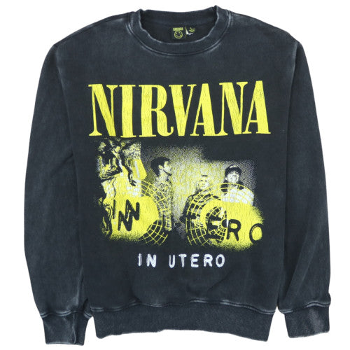 Nirvana Women's Black L Sweatshirt Pullover Graphic Print Cotton