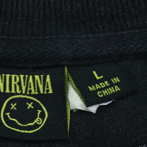 Nirvana Women's Black L Sweatshirt Pullover Graphic Print Cotton