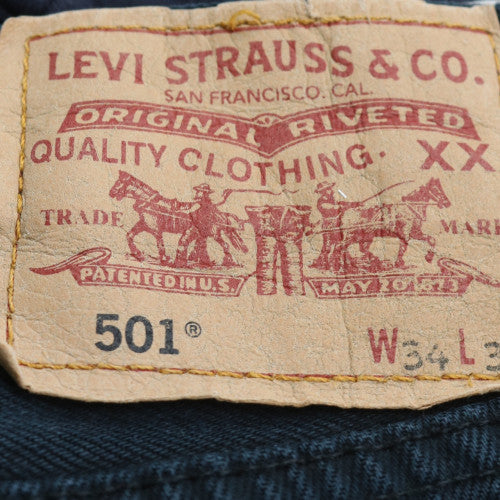 Levi's 501 Men's Blue Denim Straight Jeans W34 L32 Classic Fit