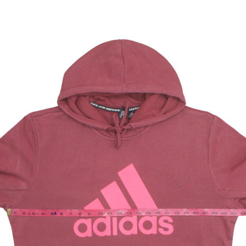 Adidas Womens Burgundy Pink Logo Pullover Hoodie XL