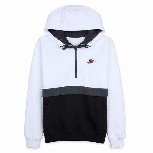 Nike Men's White XS Half Zip Fleece Hoodie with Logo