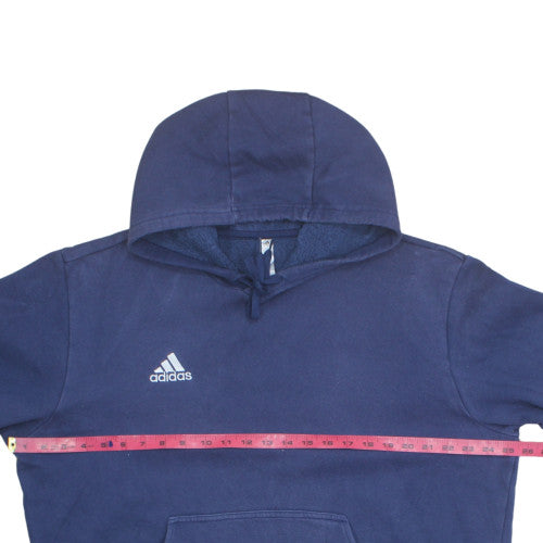 Adidas Men Blue XL Pullover Hoodie Fleece Sports Lined Sweatshirt