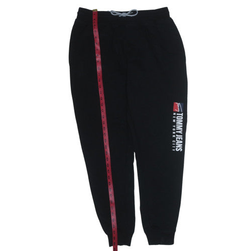 Tommy Jeans Men's Black Sweatpants L Logo Cuffed Tapered Fit