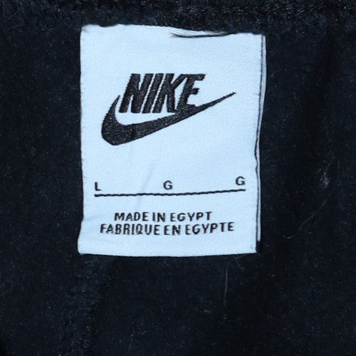 Nike Mens Black Fleece Sweatpants L Regular Fit Cuffed Joggers