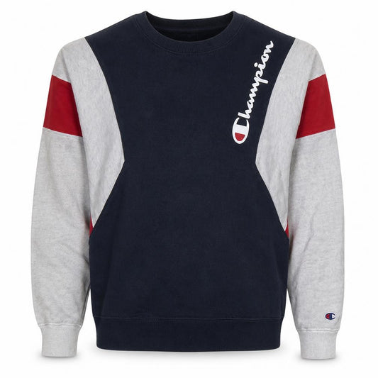 Champion Men's Blue Medium Crew Neck Logo Pullover Sweatshirt