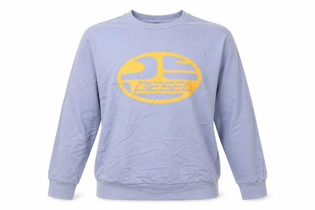Diesel Women Purple Crew Neck Logo Sweatshirt Size S Casual Cotton