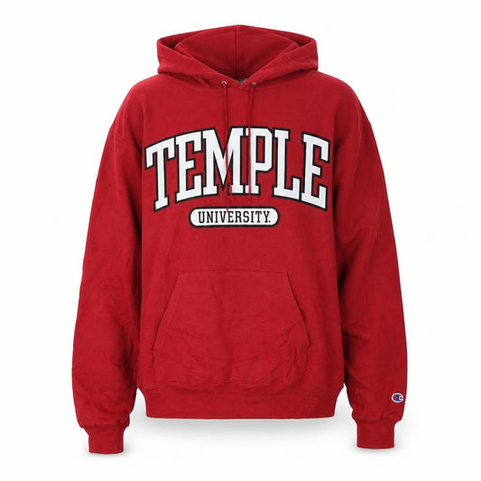Champion Womens Red Temple University Pullover Hoodie Size M