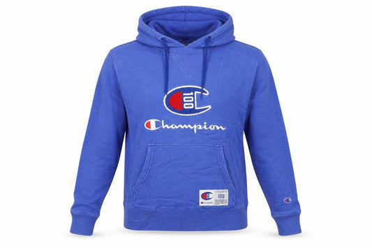 Champion Women's Blue Small Pullover Hoodie 100 Logo Cotton Blend